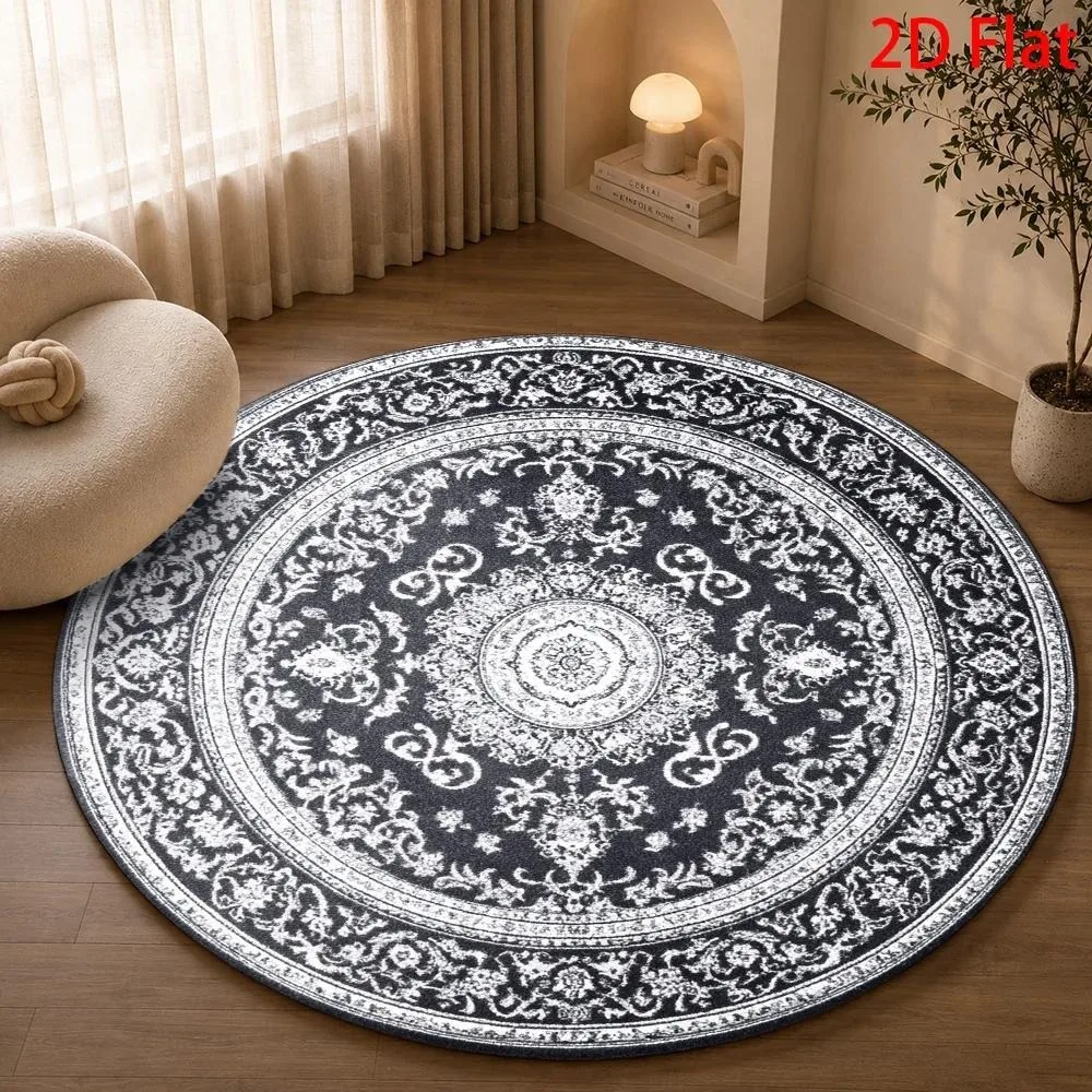 Intricate Medallion Pattern Washable Carpet Soft Plush Rug Entrance Doormat Decorative Accent For Coffee Shop Office Store