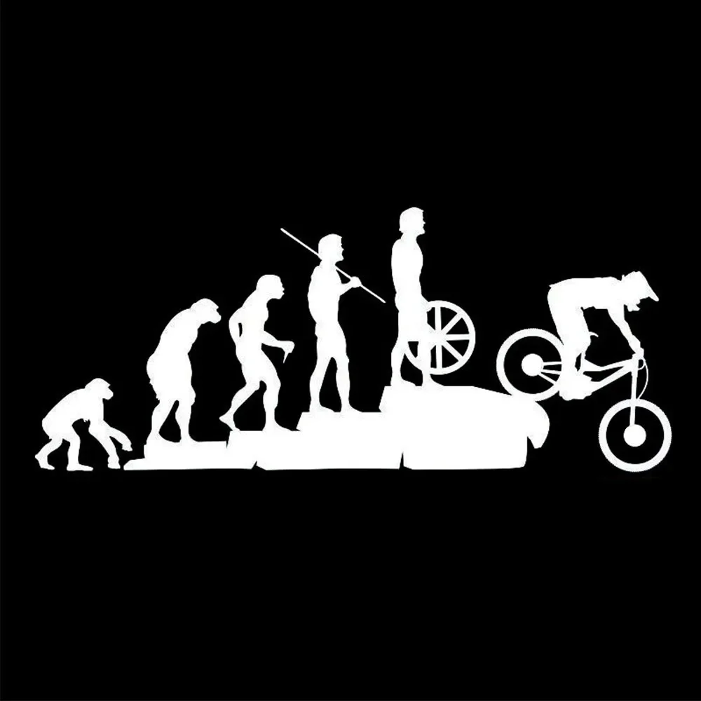 Creative Cars Stickers Human Evolution Bicycle Modeling CreativityDecals PVC Waterproof Sunscreen Customizable Size