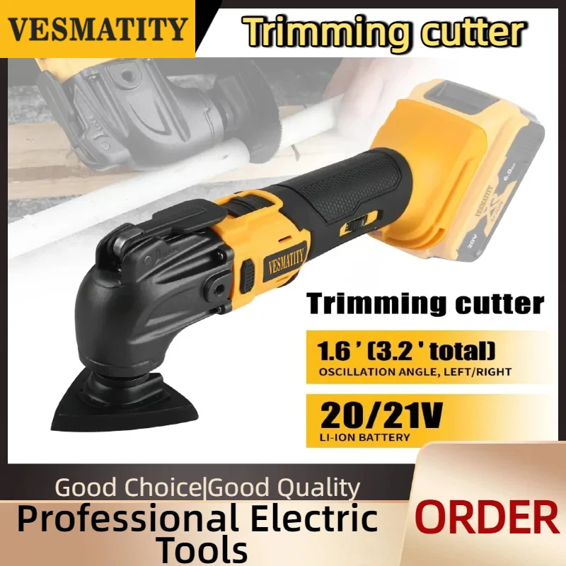 Oscillating Multi-Tool Rechargeable Quick Blade Change for Sanding Trimming Grinding Cutting Jobs For Dewalt Battery