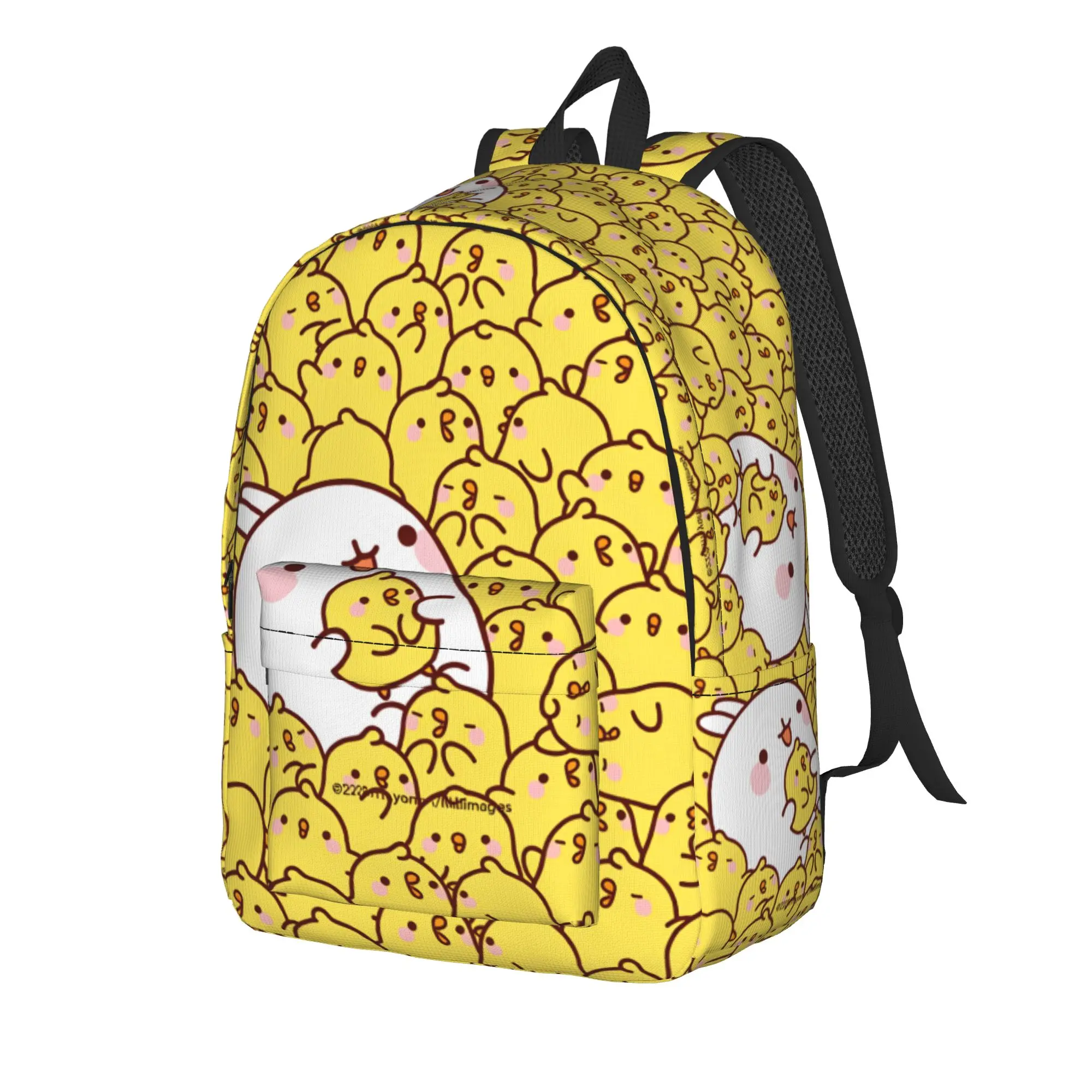 Cute M-Molangs Cartoon Rabbit  Kawaii Backpack Male  Durable Backpacks Polyester Kawaii School Bags University Colorful Rucksack