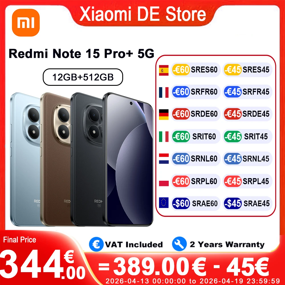 Version Globale Redmi Note 15 Pro + Plus 5G, Écran AMOLED 6,83 " 1,5K Crystal Res, Nouveau Appareil Photo 200MP à Clarté Ultime, Batterie 6500mAh avec HyperCharge 100W