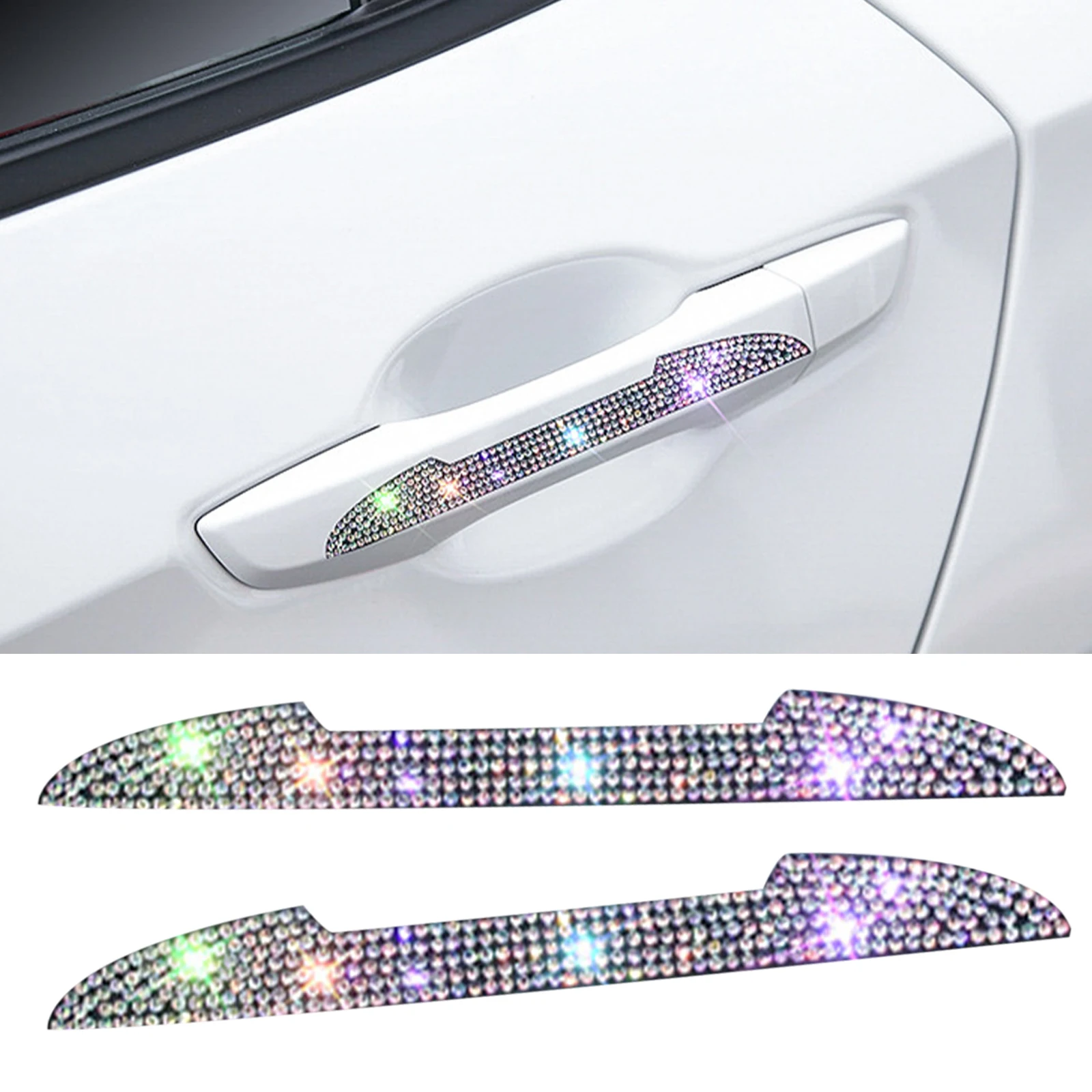 2 Pcs Diamond Car Rear View Mirror Sticker Car Decal Sticker Decal Stripe Sticker Bling Pink Car Accessories for Woman