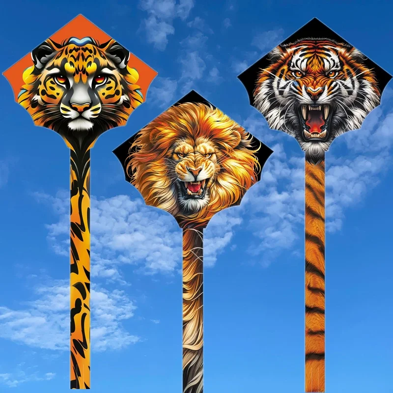 free shipping lion kite flying  kite nyion fabic  tiger kites factory professional sport kite large foil kite beach kite koi