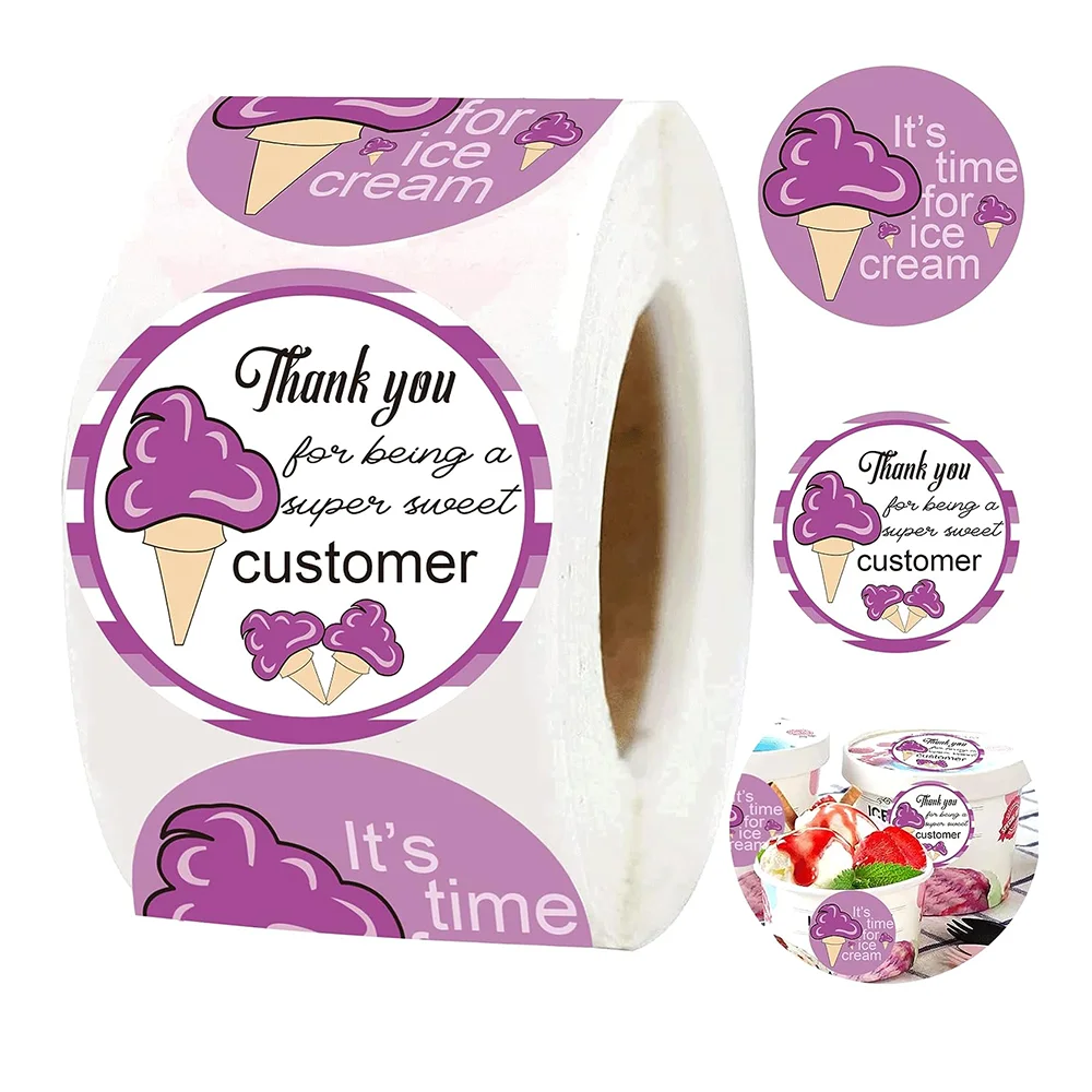 500PcsThank You Stickers for Ice Cream Party Themed Labels 2inch Homemade Summer Party Favors  Envelope Seals business