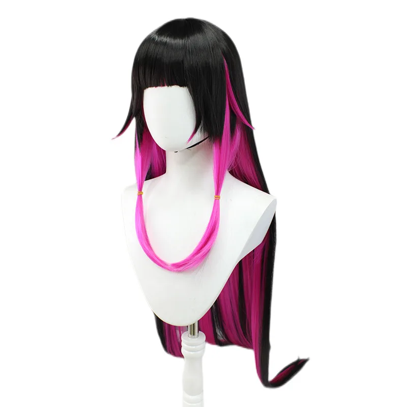 Columbina Wig Genshin Impact Accessories Genshin Impact Black Pink Long Cosplay Wigs 105cm Heat Resistant Synthetic