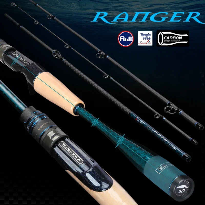 TSURINOYA Expedition Fishing Collapsible Rod RANGER 2.03m 2.09m 2.21m L ML Fast Action FUJI Guide Portable Spinning Casting Rod