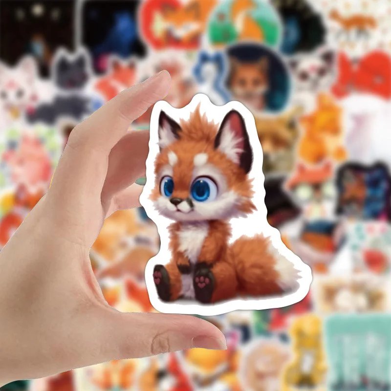 50Pcs Cute Fox Series Graffiti Stickers Suitable for Laptop Helmets Desktop Decoration DIY Stickers Toys Wholesale