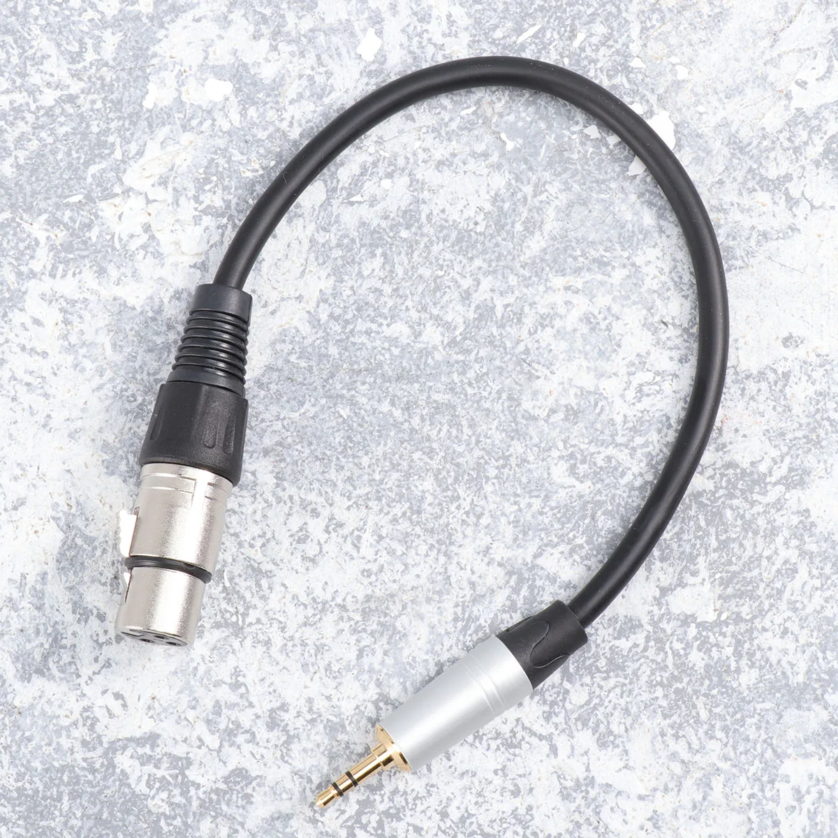

0.3m Stereo 3.5mm Male to XLR Male Plug Audio Speaker Amplifier Microphone Mic Adapter Cable TC210KF183 (Black)