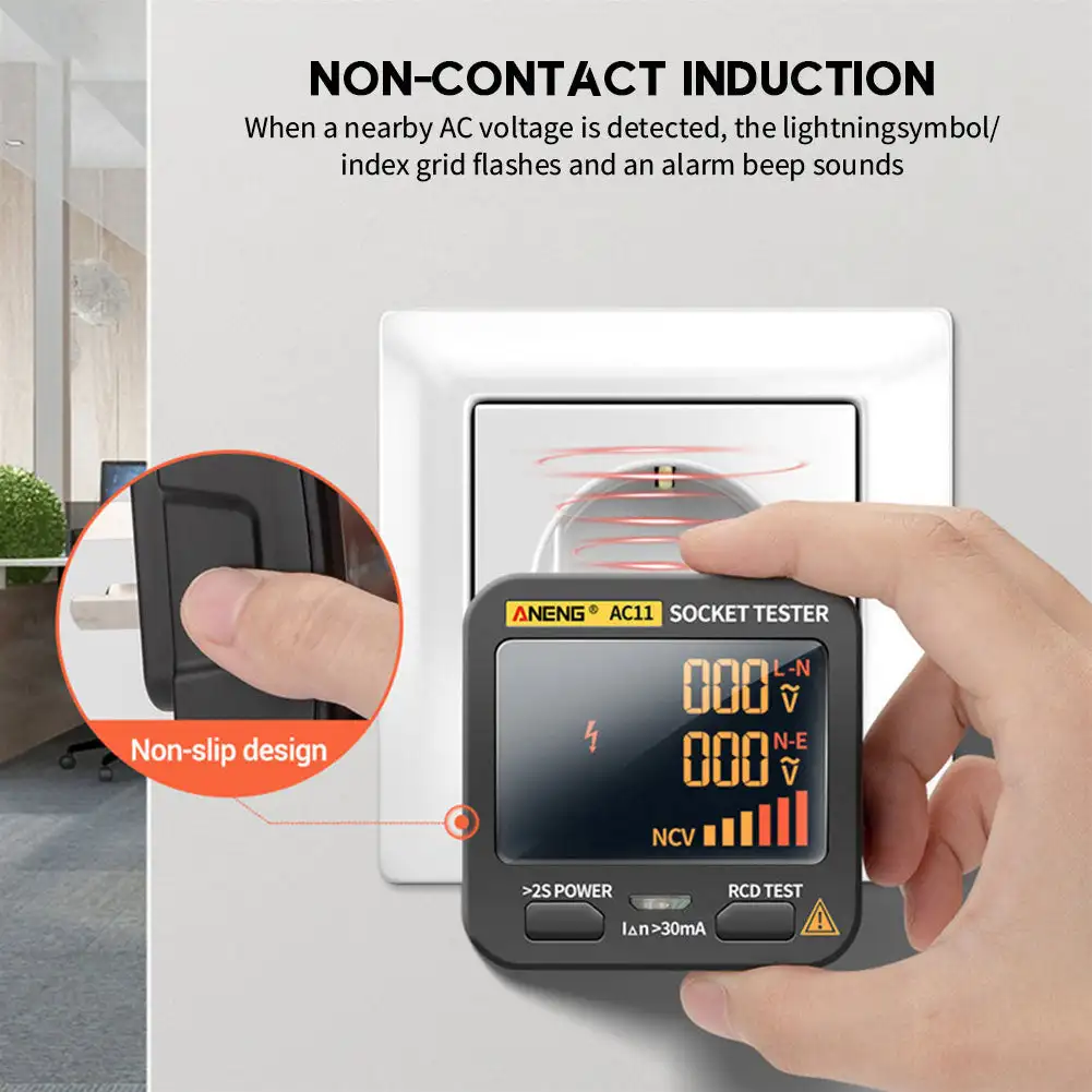 ANENG AC11 Digital Smart Socket Tester Multifungsi Socket Voltage Test Socket Detektor US/UK/EU/AU Plug Rcd NCV Test