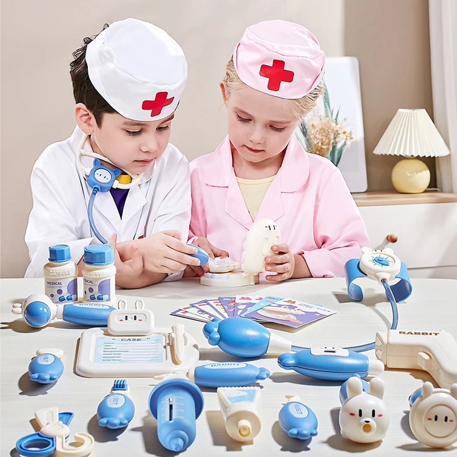 Familierollenspel Doctor Kit – Medisch speelgoed voor kinderen met stethoscoop, bril en gereedschap, leuk fantasiespelcadeau
