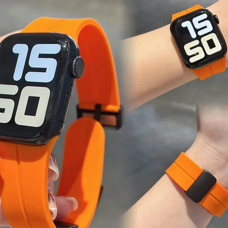 Силиконовый ремешок для Apple watch series 7 8 9 SE 6 5 4 3 2 44 мм 38 мм 40 мм 45 мм 41 мм 42 мм 44 мм correa Apple watch ultra Band 49 мм