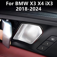 Car door bowl sticker Interior Door Bowl Protective Sticker Stainless Steel For BMW X3 X4 iX3 G01 G02 G08 2018-2024
