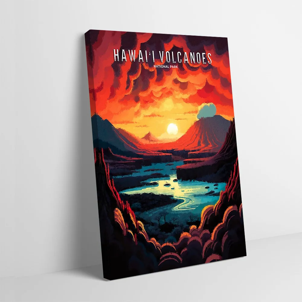 

Гавайи вулкана, национальный парк, печатный плакат, настраиваемые картины, настенная живопись на холсте, подарок для украшения дома, фреска