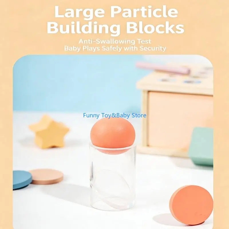 Geometryczne drewniane pudełko do sortowania kolorów. Zabawka edukacyjna dla małych dzieci z drewna C90B