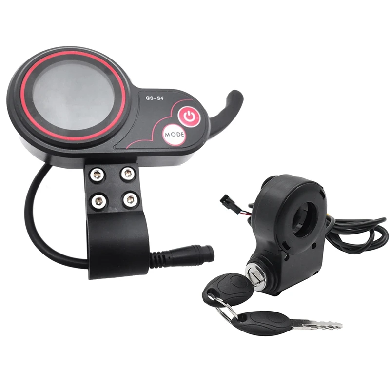 

QS-S4 72V Thumb Throttle LCD Display Meter+Lgnition Lock Key Only for Zero 11X Electric Scooter 6PIN Display