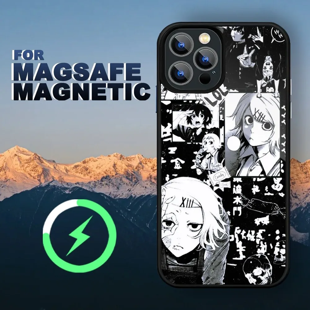 Anime JUUZOU SUZUYA Tokyo Ghouls Phone Case iPhone 15 14 11 12 13 Pro Max Plus Magnetic Wireless Charge Cases Cover