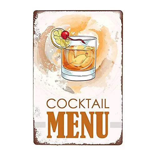 Various Cocktail Menu Retro Metal Tin Signs 8x12 Inch Kitchen Restaurant Poster Pub Bar Club Wall Decor Vintage Tin Sign qqwe-19