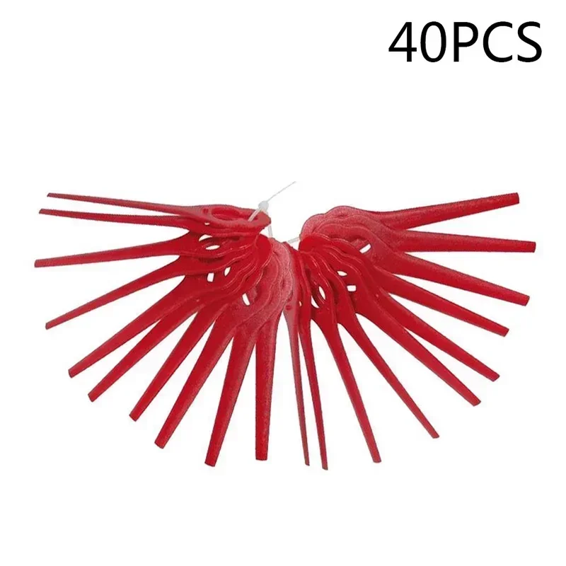 

40pcs/set Red Replace Plastic Blades Pendants Cutter for Florabest Cordless Grass Trimmer Brushcutter Garden Tool Accessories