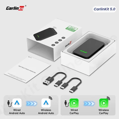 Беспроводной адаптер CarlinKit 5.0 2Air CarPlay Android Auto для Toyota, Mazda, Ford, VW, Peugeot, Exeed, Skoda, KIA, Hyundai, Chery, Haval