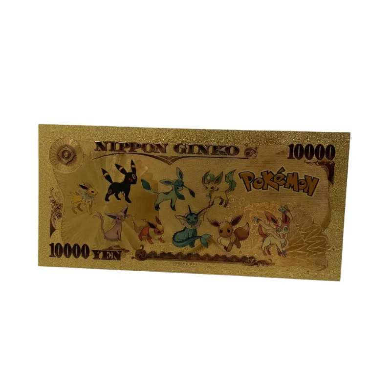 Pokemon Pikachu Cartoon Plastics Paper Currency Anime Action Figures Anime Toy Decoration Children Birthday Gift Christmas Gifts