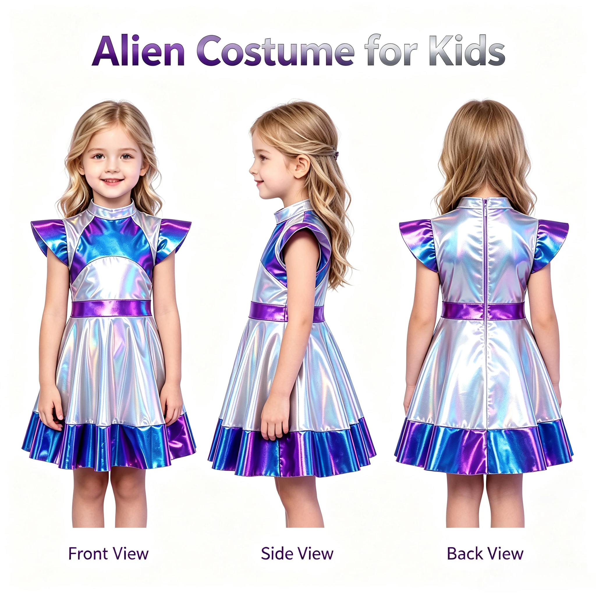 1Pc Cool Sci‑Fi Kids Alien AI Robot Cosplay Costume, Halloween Role‑Play Outfit, Full Set for Party Stage Show & Holiday Gift