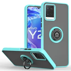 For VIVO V21 V25 Cover Y35 Y55 Y52 Y72 Y75 Y76 Y78 Y16 Y15 Y22 Y21 Y33 Y02 S Y36 Case Magnetic Ring Holder TPU Bumper Shockproof
