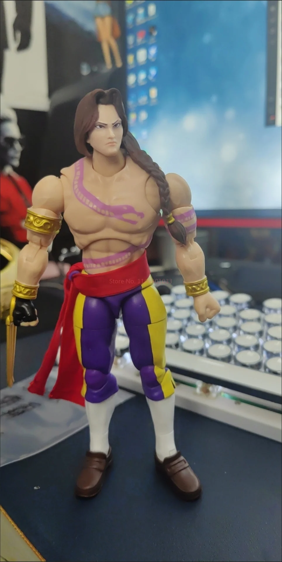 Em estoque genuíno jada street fighter balrog vega anime figura o final desafiador vega figura de ação rua lutador brinquedos presentes