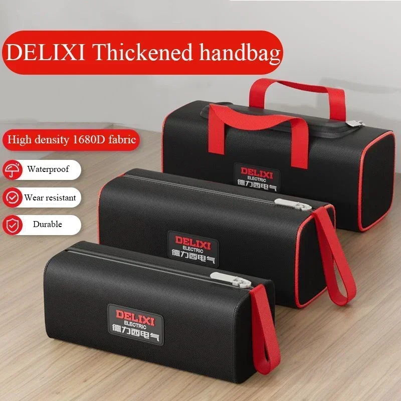 Mini Portable DELIXI Tool Bag 1680D Oxford Professional Electrician Bag Organizer Tool Pouch Waterproof Toolbag Storage