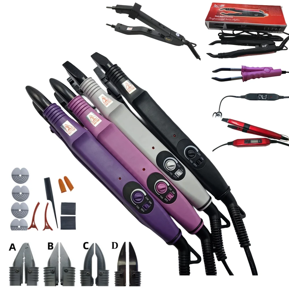 Loof Professional New Adjustable Temperature 220℃ Smart Mini Heating Tip Hair Extension Plier Iron, Fusion Keratin Bonding Tools