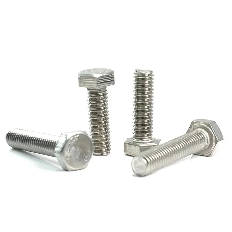 304 Stainless Steel Screws 10/20pcs External Hex Hexagon Head Screws with Full Thread M4 M5 M6 M8 Hexagon Head Bolt DIN933