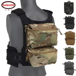 Tactical Back Panel Double Pouch FCPC V5 Plate Carrier MOLLE ZipperUp Portable GP Bag Comm Routing Loop Airsoft Vest Accessories