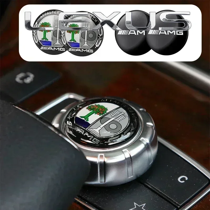 

29mm Car Central Control Multimedia Button Cover Trim Knob Sticker For Mercedes Benz AMG GLC C CLA GLA W205 W211 W213 W212 W204