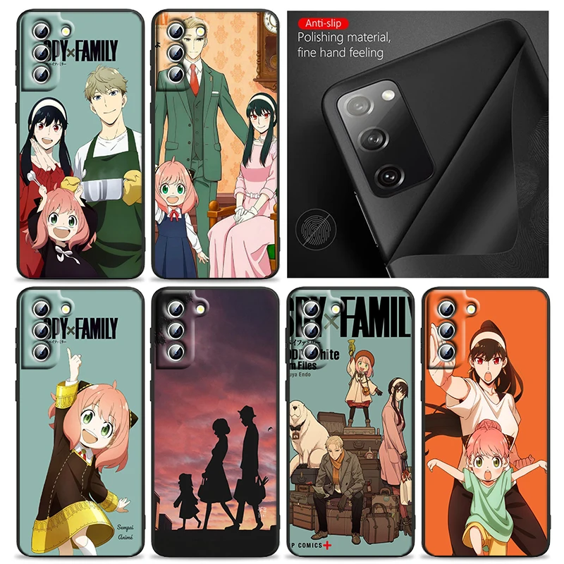 Anime SPY×FAMILY Cute Phone Case For Samsung S24 S23 S22 S21 S20 FE S10 S10e Ultra Plus Lite Black Soft Cover