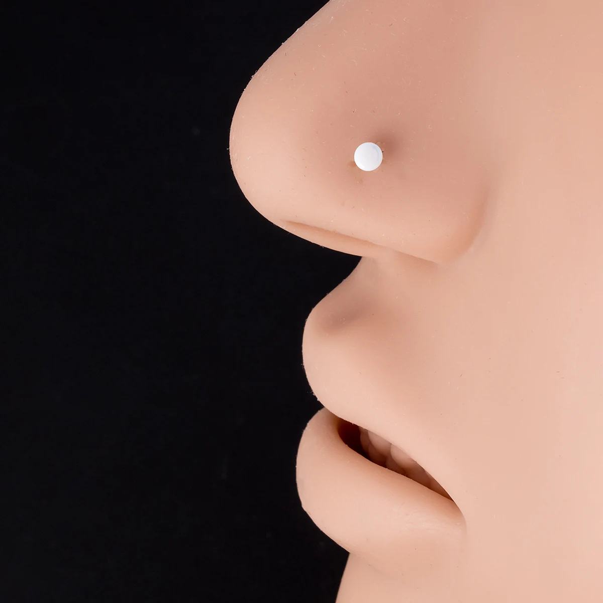 1/3pcs Glass Transparent Nose Rings Retainer Holder Nose Piercing Body Jewelry Wihte Black Clear