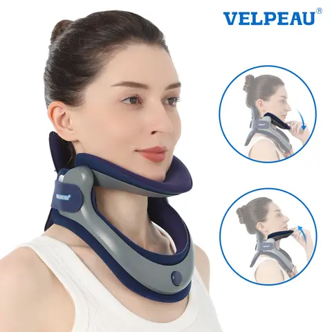 VELPEAU Neck Traction Device, Neck Stretcher for Spine Pressure and Discomfort, Ergonomic Cervical Collar for Men Women