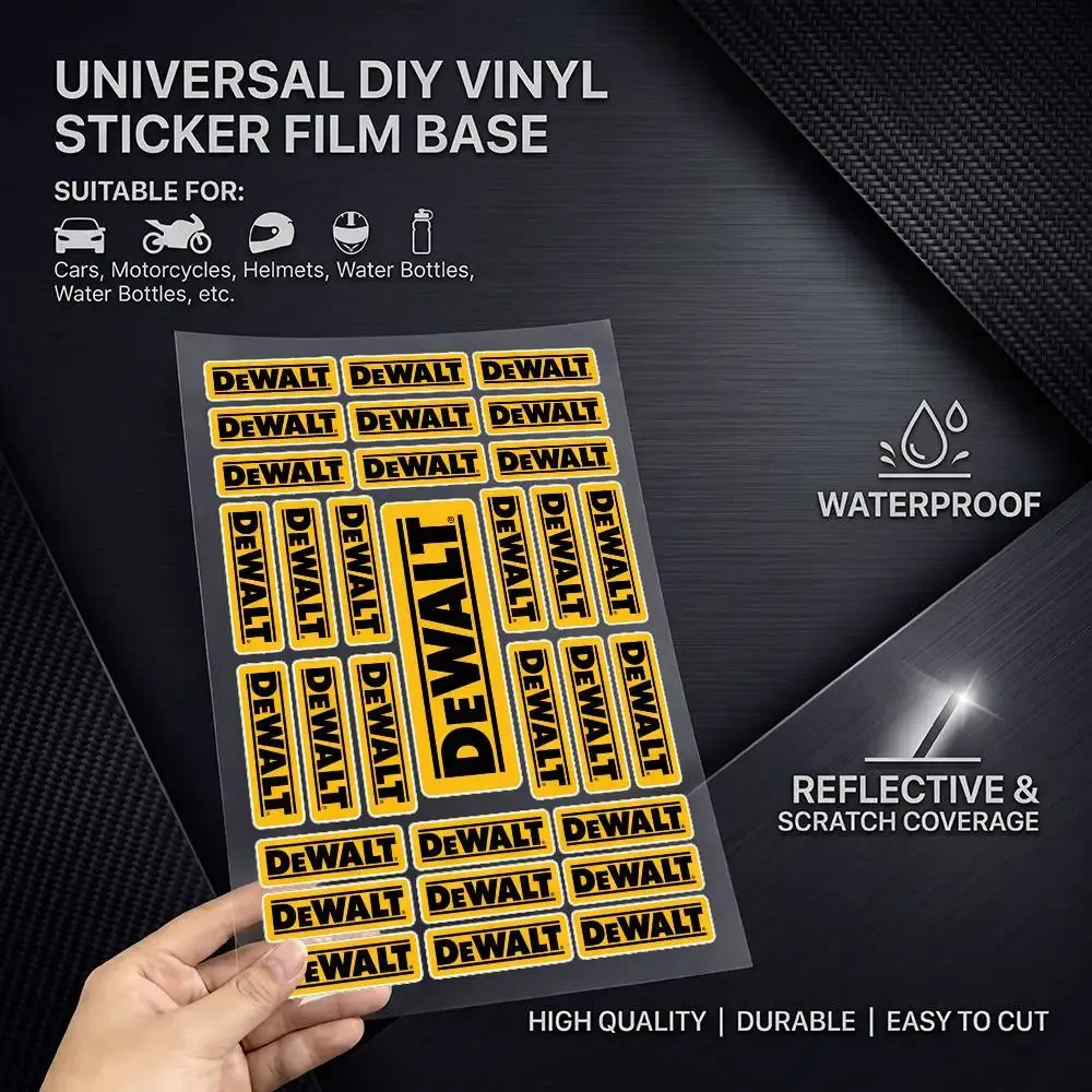 FOR DEWALT TOLL Durable Waterproof Reflective Decor Sticker Scratch Cover For Motorcycle Car Helmet Fridge Accessories