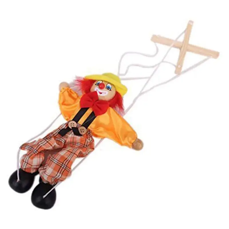 AS96-8 Packs Clown Marionette Creative Pull String Puppet Kid For Parent Child Interactive Kids Best Gift