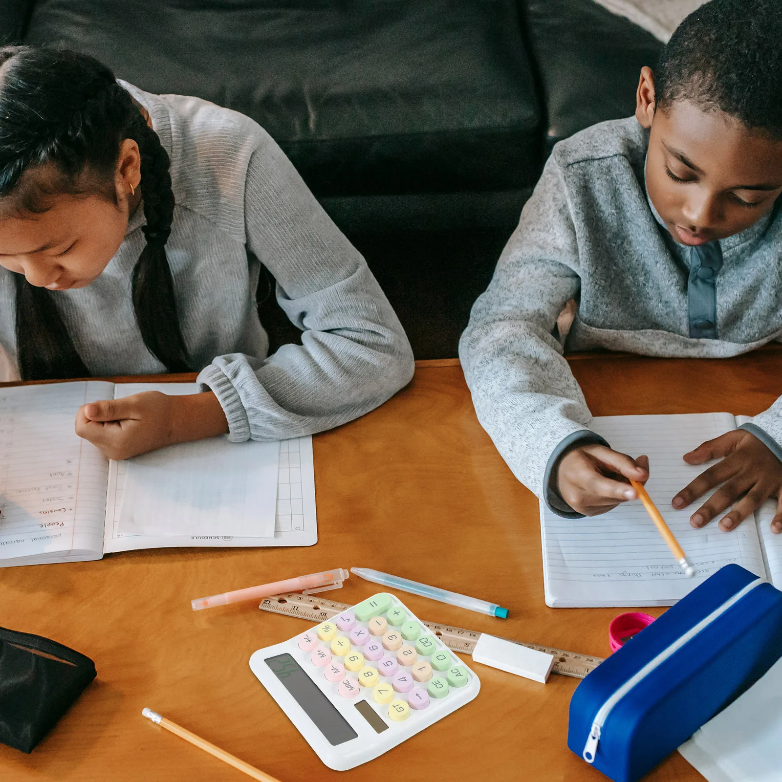 SHINEOFI Калькулятор Механическая клавиатура Инструмент для обучения математике Пластик Белый