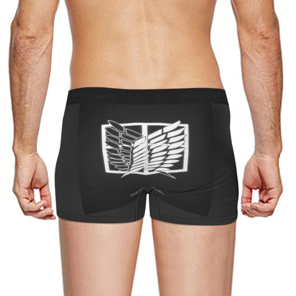 Wings of Liberty Attack on Titan Retro Breathable milk Silk Boyshorts Elastic Men's Underwear 3D Boxer Shorts Boxer Briefs