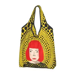 Yayoi Kusama estetica Shopping Tote Bag donna Cute Pumpkin Art Dots Shoulder Shopper Bag borse di grande capacità