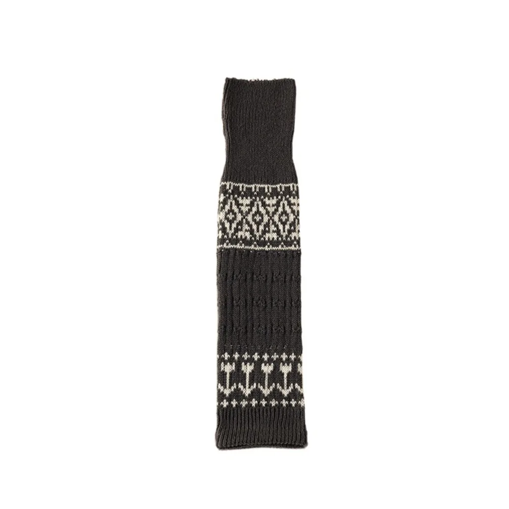 

Retro Patchwork Maillard Leg Warmer Lolita Warm Retro Lattice Stockings Pile Up Hosiery Footcover Leg Socks Women