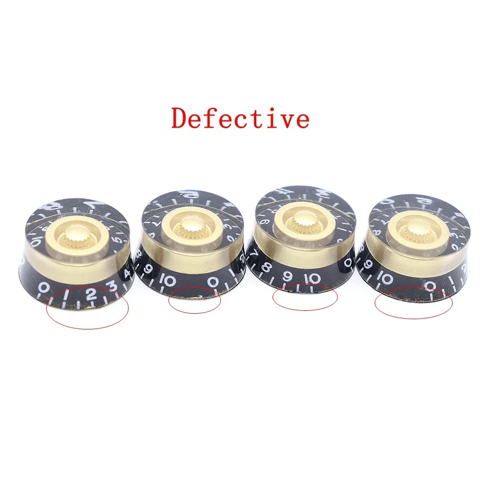 

4Pcs Guitar Knobs Speed Control Volume Tone Knobs For EPI LP ST SG ES Style Electric Guitar Bass Parts Replacement Black-Gold
