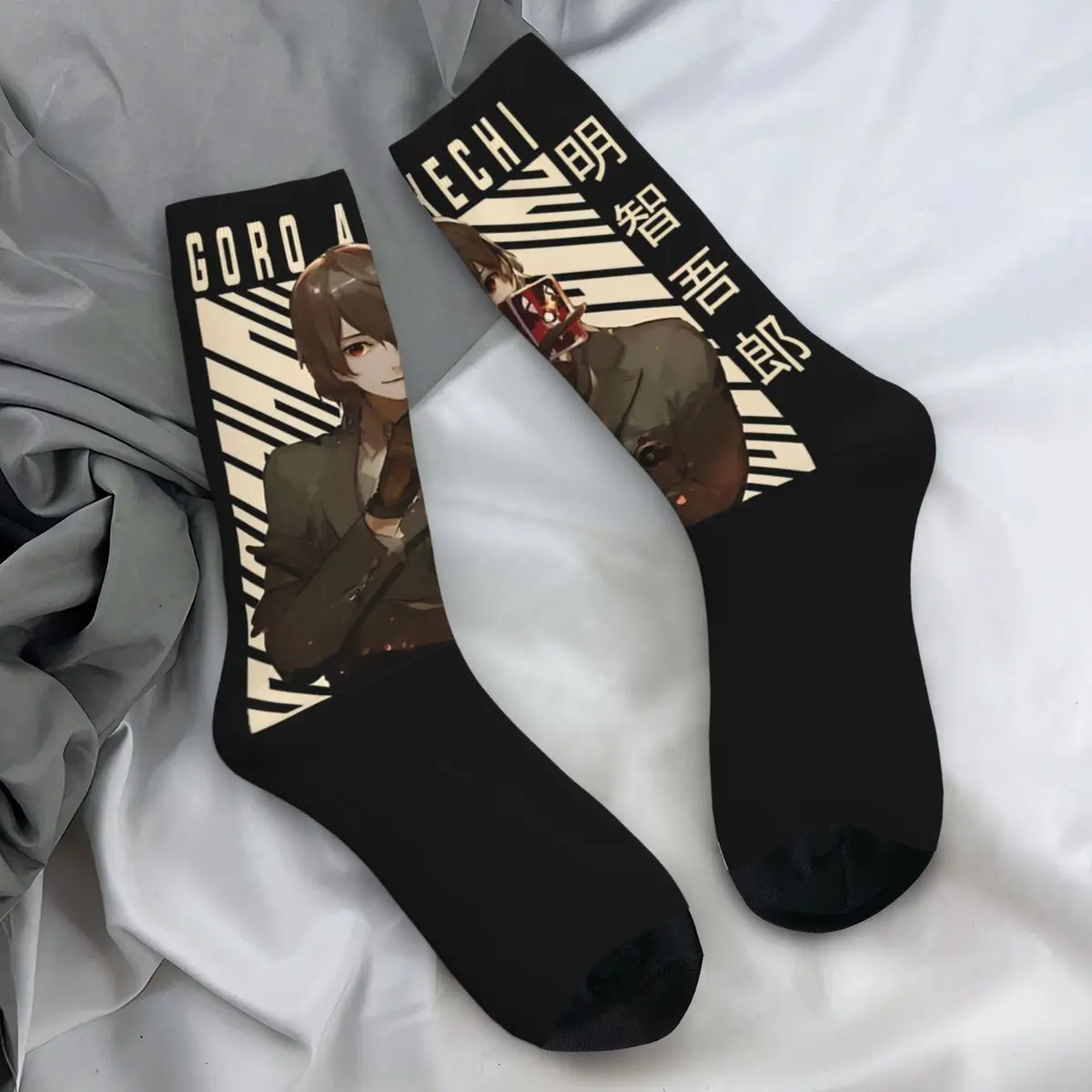 Goro Akechi Socks Persona Style Kawaii Stockings Couple Soft Running Socks Autumn Design Anti Skid Socks