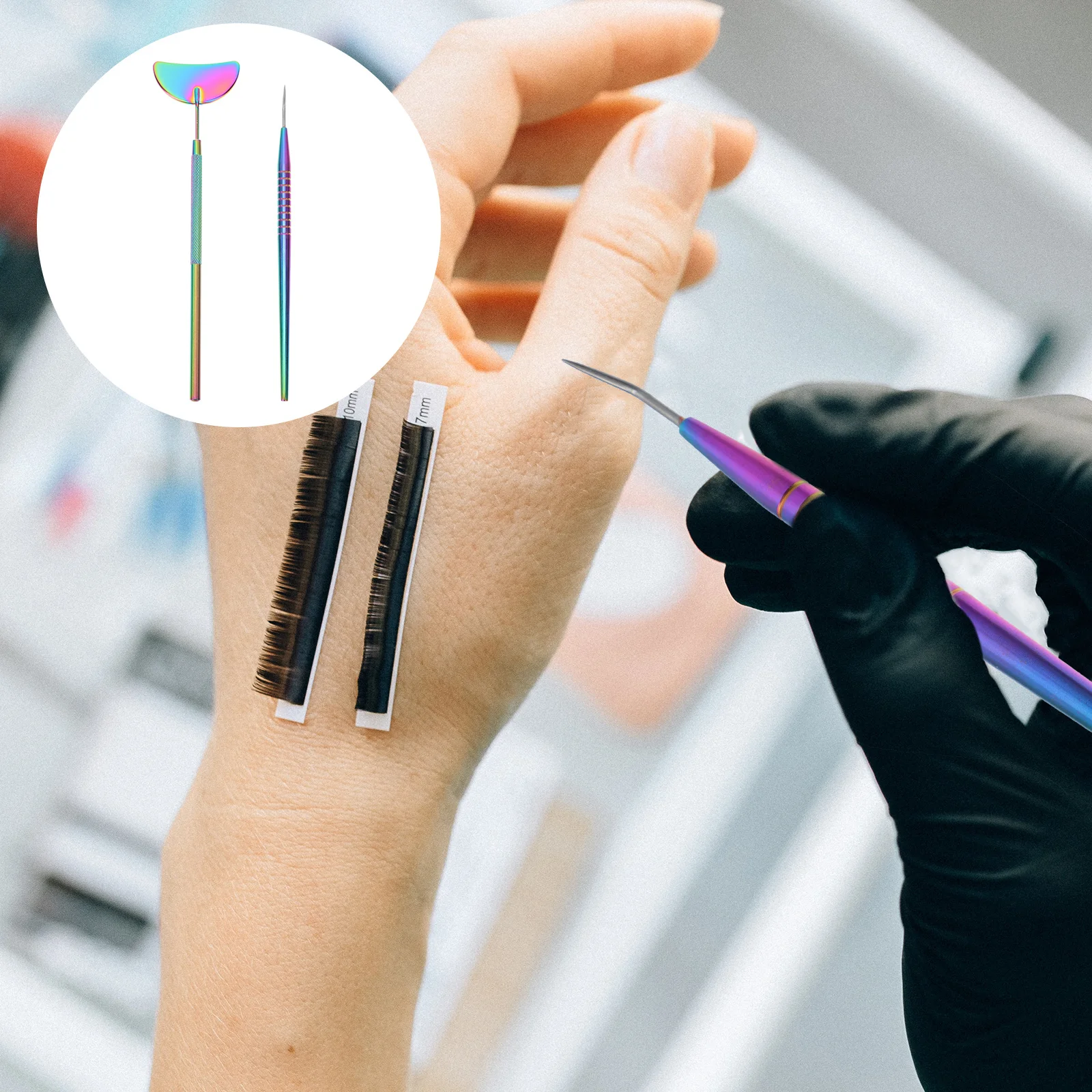 1 مجموعة 1 مجموعة رمش تمديد أداة عدة قضيب مرآة لاش فصل رفع عصا صالون تطعيم ملحق ماكياج أداة #1