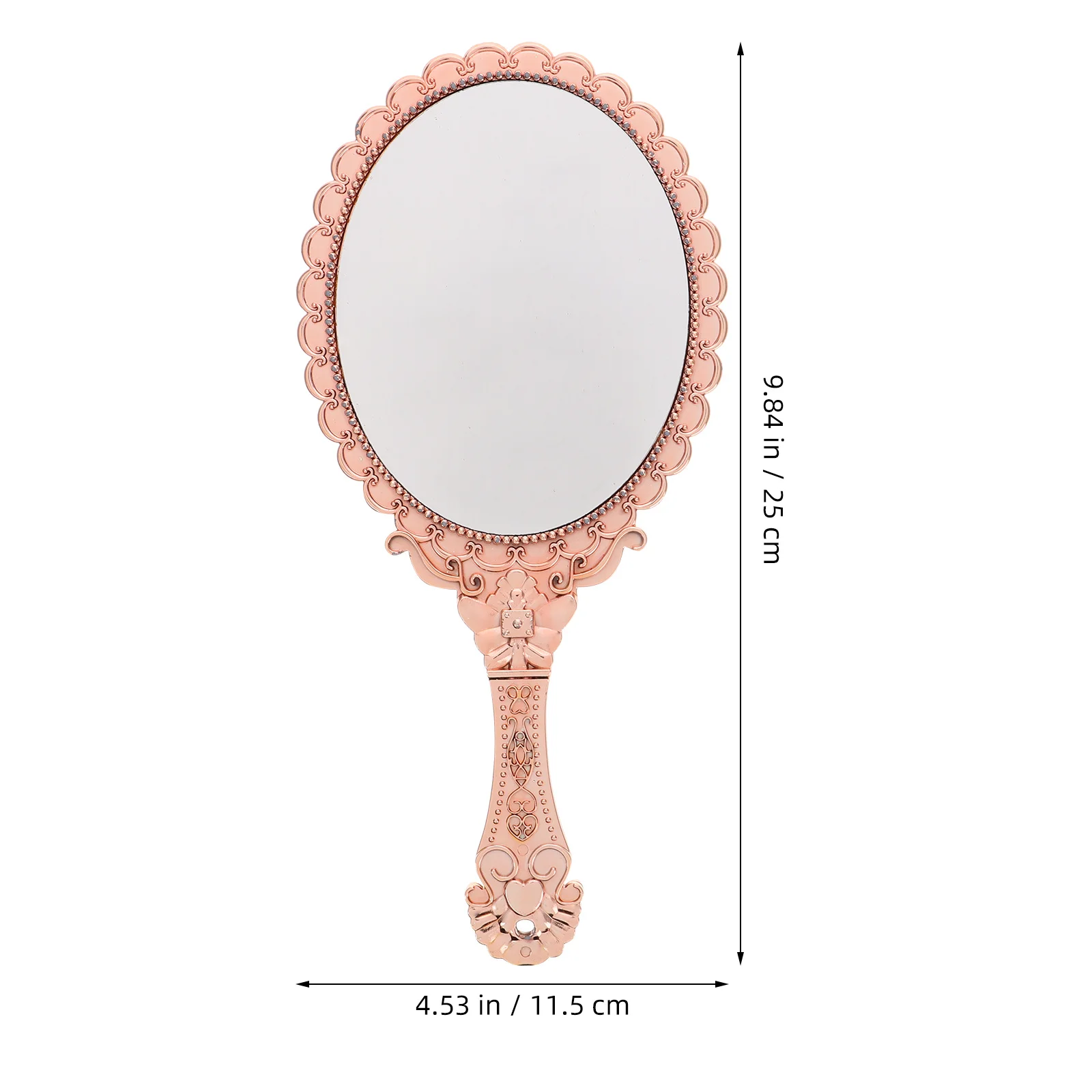 2 szt. Lusterko ręczne w stylu vintage z motywem kwiatowym, wyraźny obraz, barokowy design, elegancki wykończenie w kolorze różowego złota, urocze, dekoracyjne, podróżne.