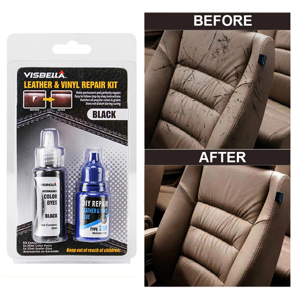 Leather Sofa Repair for Car Seats Sofa Purse Shoes Cleaner Black Brown Skin Repair Liquid Leather Vinyl Repair Kit Restorer