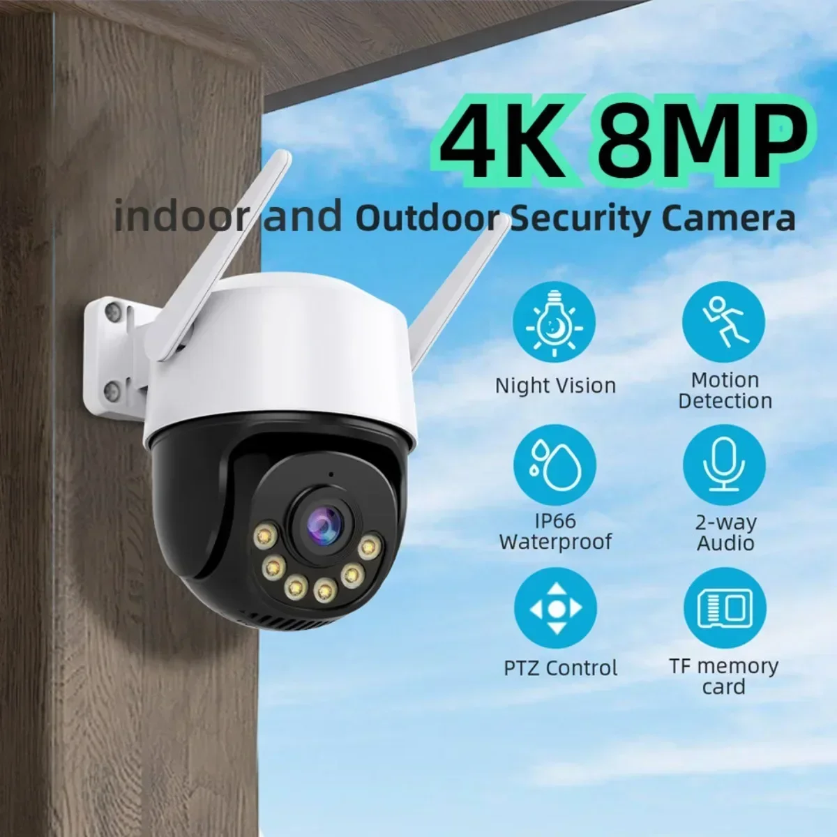 4K 8MP IP Camera Smart Home Dome 360° Two-Way Voice Detection Alarm WIFI Camera Security ProtectionVideo Surveillance Camera