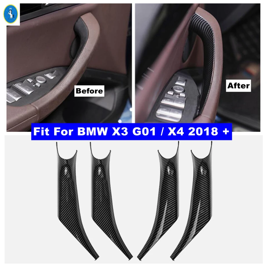 

Inner Car Door Handle Catch Pull Armrest Strip Cover Trim Fit For BMW X3 G01 / X4 2018 - 2022 Carbon Fiber Interior Accessories