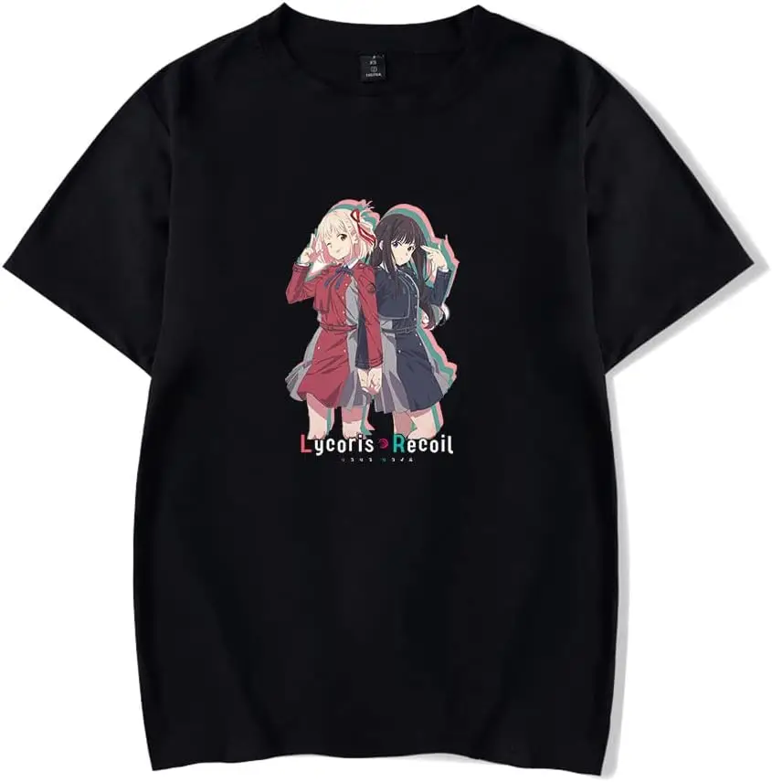 Anime T-Shirt Merch Lycoris Recoil Casual Short Sleeved  Tees High Quality 100%Cotton Short Sleeve