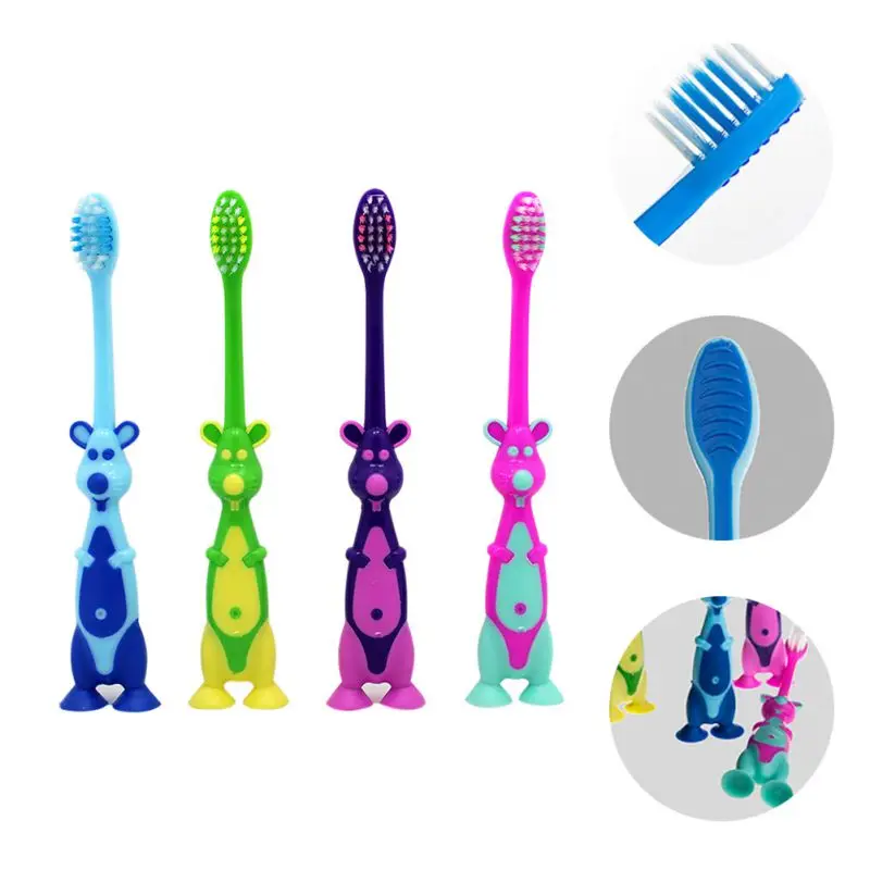 Kids Toothbrush Colorful Cartoon Animals Training Toothbrush for Girls Boy Soft Toothbrush Children Toothbrush Accessories 3-12Y